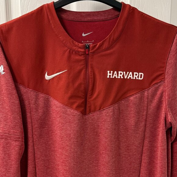 Nike Harvard IVY League Red 1/2 Zip Long Sleeve Team Top Size Medium - Picture 3 of 10